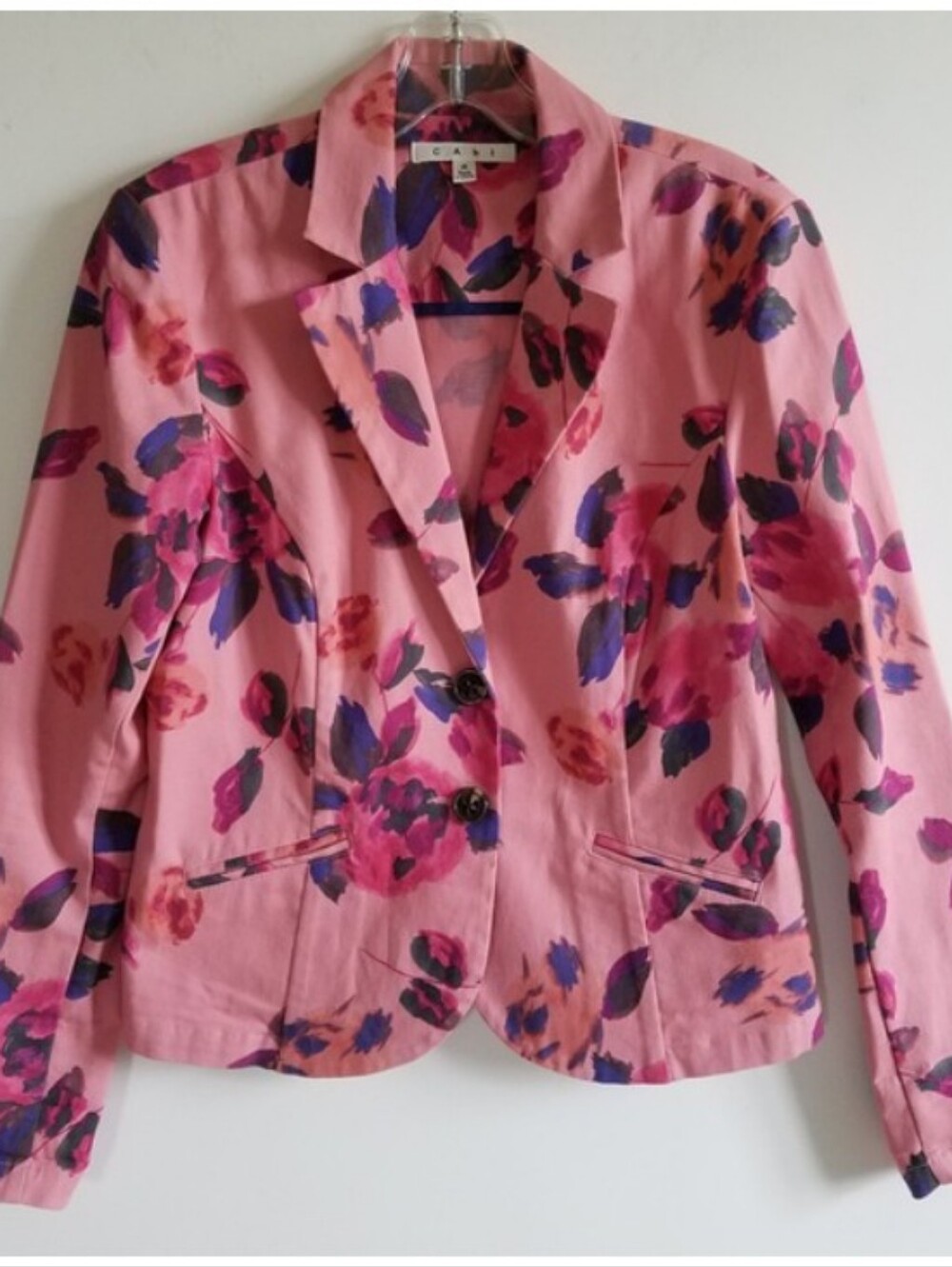 CAbi Pink Floral Blazer Size 4